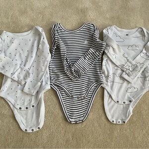 GAP Baby First Favorites Long Sleeve Bodysuit (3-Pack)Organically Grown Cotton